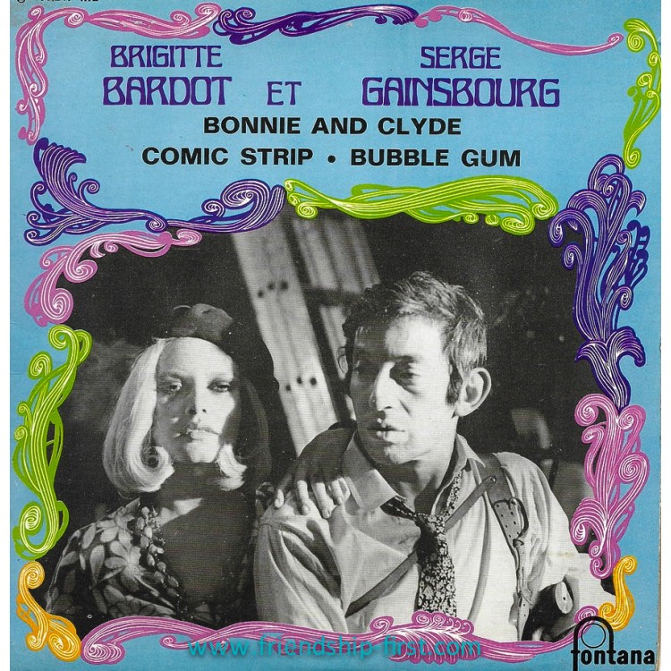 Disque 45 Tours Brigitte Bardot & Serge Gainsbourg / Bonnie and Clyde (1968)