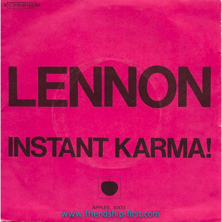 Disque 45 Tours John Lennon & Yoko Ono / Instant Karma! (1970)