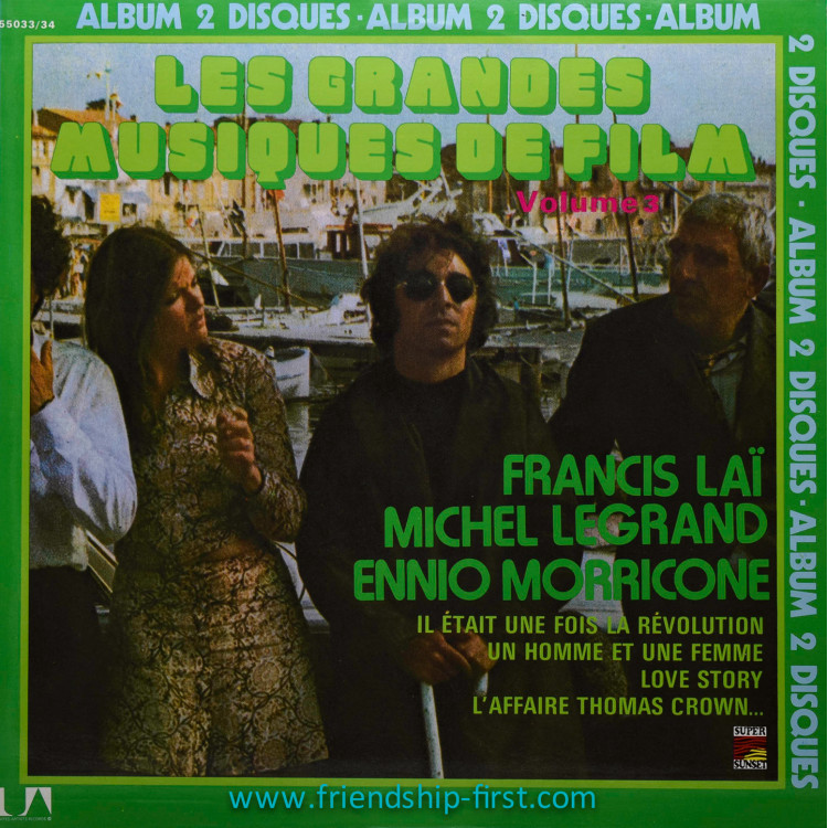 Double disque 33 Tours Francis Lai, Michel Legrand, Ennio Morricone / Les grandes musiques de film (1977)
