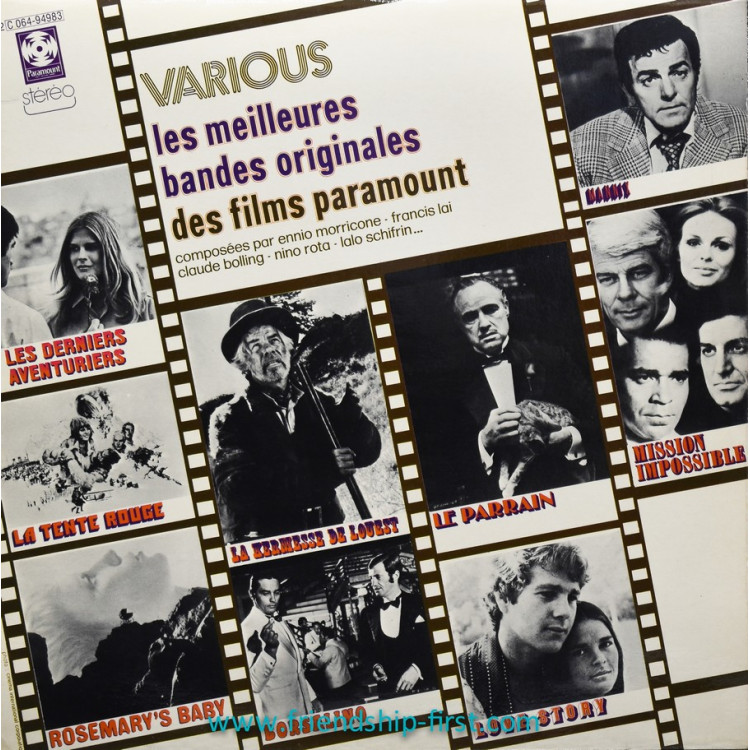 Disque 33 Tours divers artistes / Les meilleures bandes originales des films Paramount (1973)