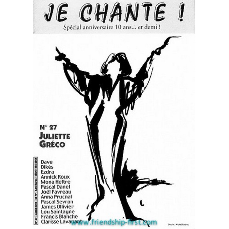 JE CHANTE ! N°27 JUliette Gréco août 2001