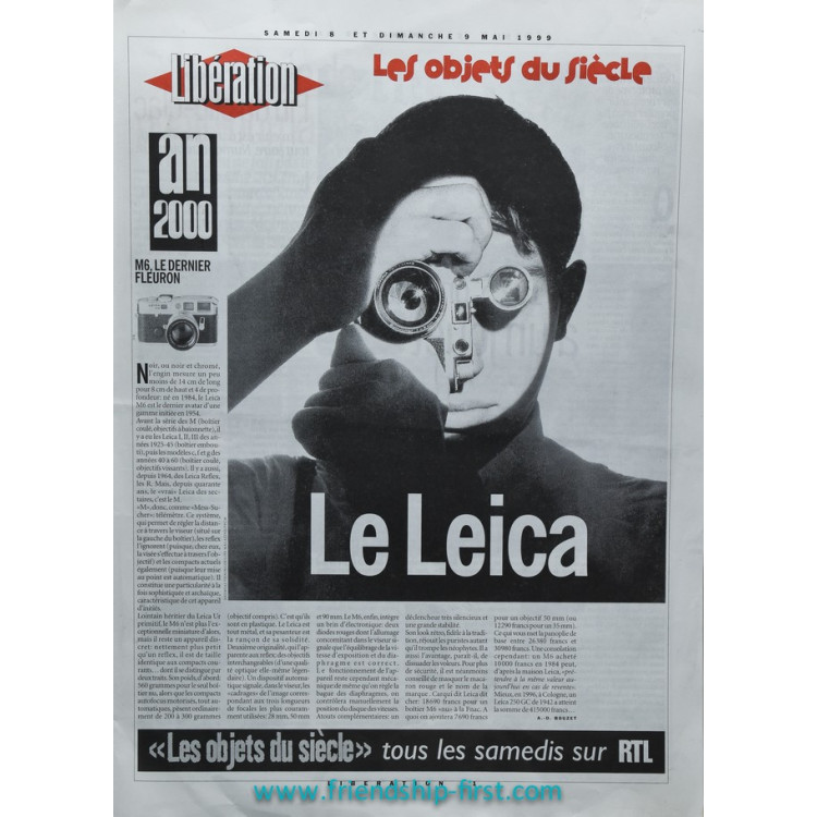 Libération  LE LEICA Les objets du siècle Journal 9 mai 1999