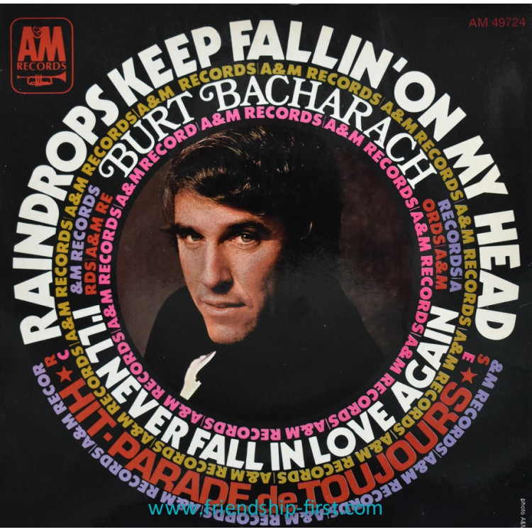 Disque 45 Tours Burt Bacharach / Raindrops keep fallin' on my head (1970)