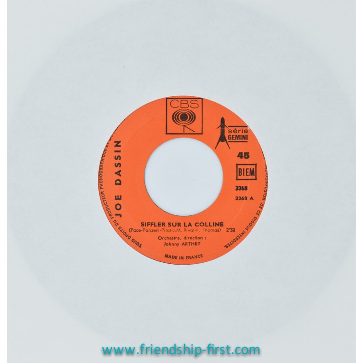 Disque 45 Tours Jukebox Joe Dassin / Siffler sur la colline (1968)