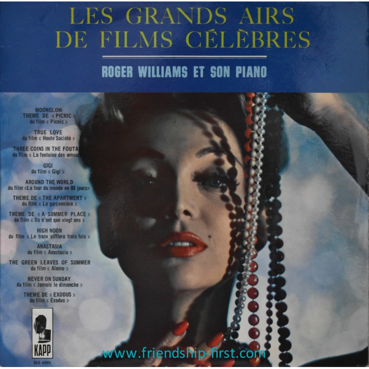 Disque 33 Tours Roger Williams son piano / Les grands airs de films célèbres (1964)