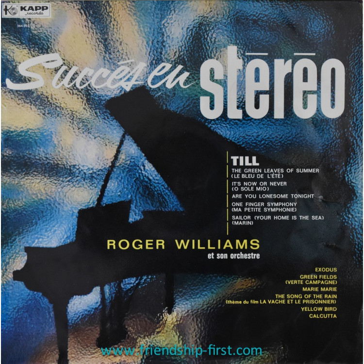 Disque 33 Tours Roger Williams et son orchestre / Succès en stéréo (1962)