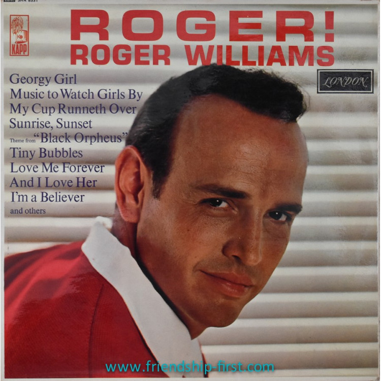 Disque 33 Tours Roger Williams / Roger! (U-K) (1967)