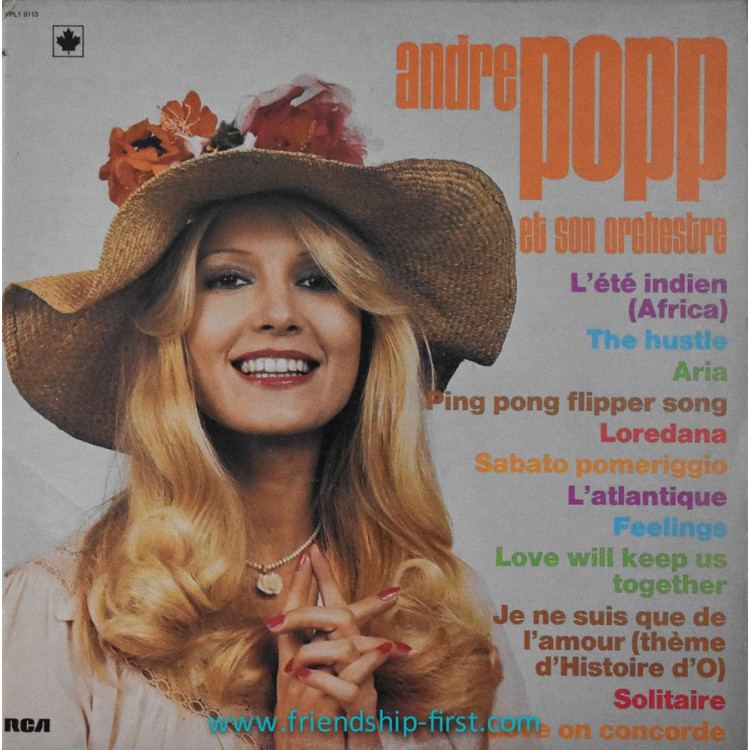 Disque 33 Tours André Popp / André Popp et son orchestre  (Canada) (1976)