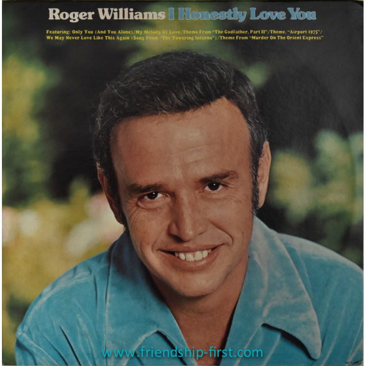 Disque 33 Tours Roger Williams / I Honestly Love You (1975)