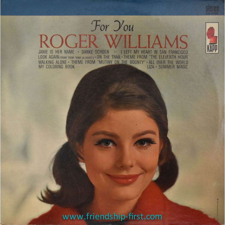 Disque 33 Tours Roger Williams / For You (1963)