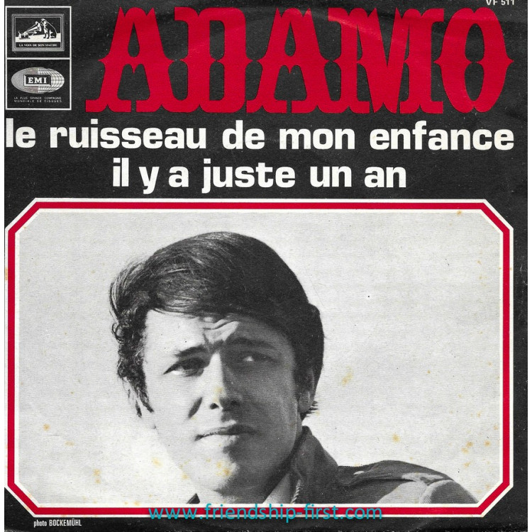 Disque 45 Tours Adamo / Le ruisseau de mon enfance (1968)