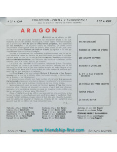 Disque petit format 33 Tours Louis Aragon / Dit par Jean-Louis Barrault (1959)