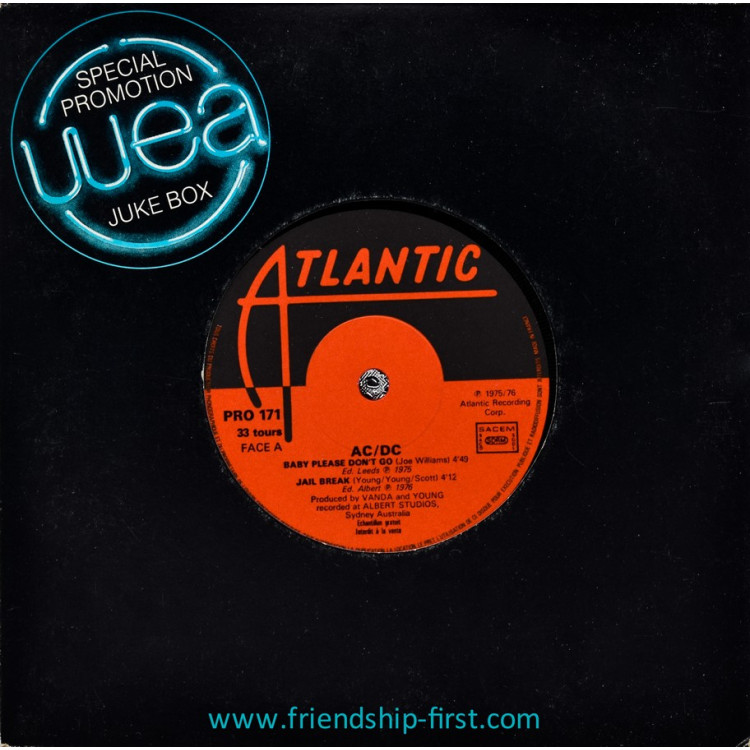 Disque 45 Tours Promo AC/DC / Baby Please Don't Go (1980)