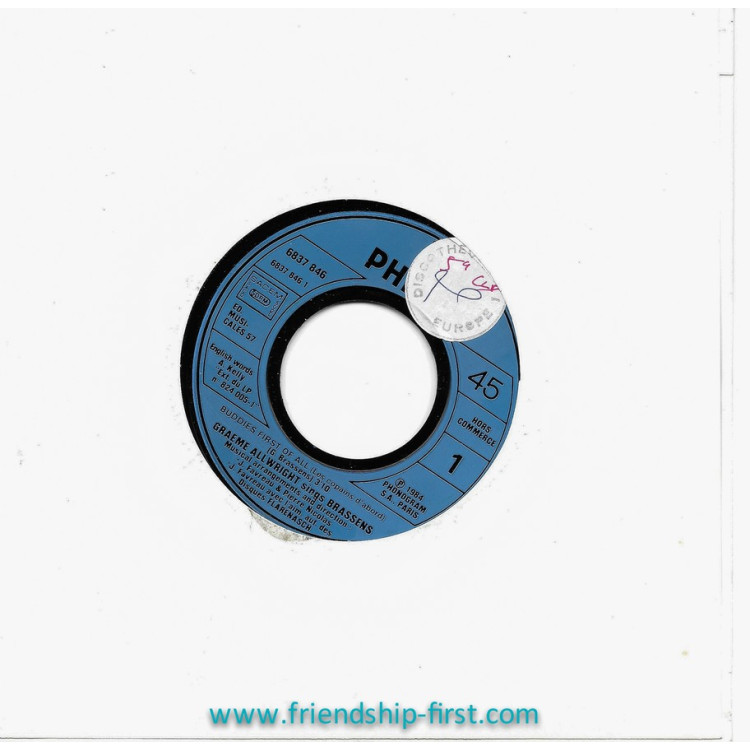 Disque 45 Tours Graeme Allwright / Graeme Allwright Sings Brassens (1984)