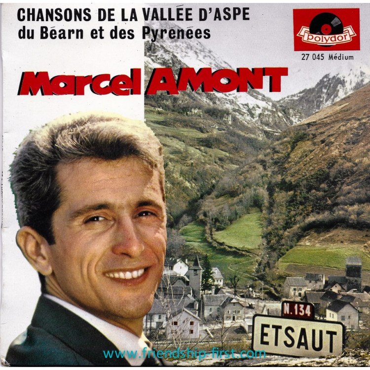 Disque 45 Tours Marcel Amont / 22 - Chansons de la Vallée d'Aspe du Béarn et des Pyrénées (1963)